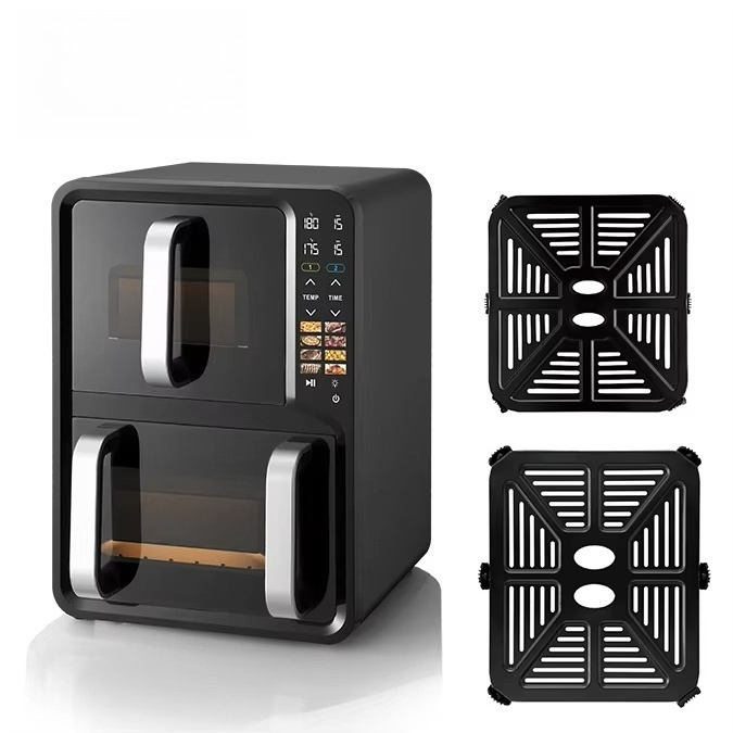 Air Fryer - 12L 용량의 듀얼 챔버 에어프라이어, 테프론