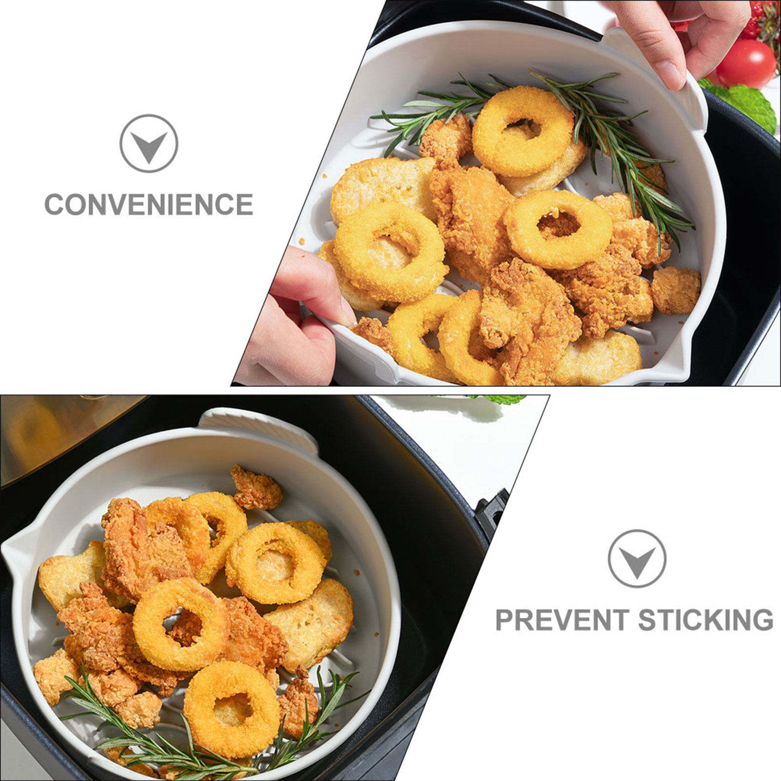 Air Fryer - 가정용 실리콘 에어프라이어 베이킹 라이너, 눌어붙지