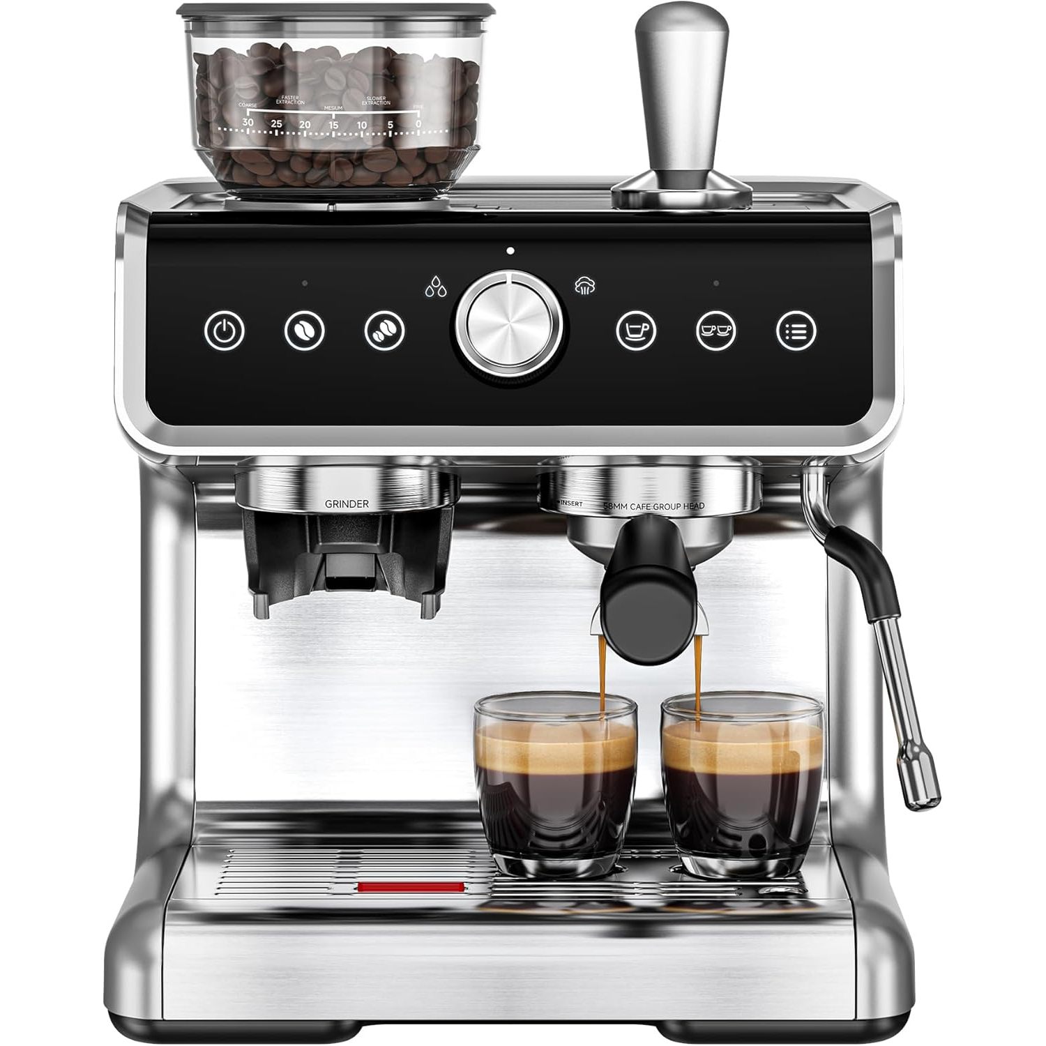 Coffee Maker - EUHOMY 전기 에스프레소 머신(그라인더 포함) 20바