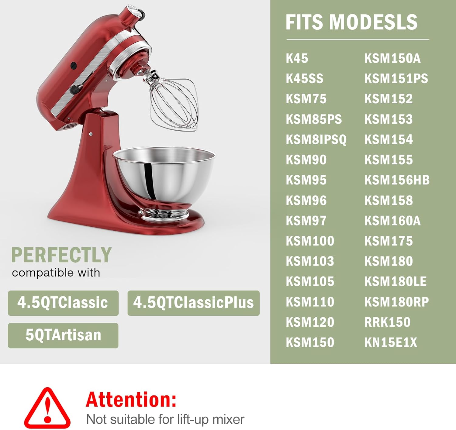 키친에이드 틸트헤드 4.5QT 5QT 스탠드 믹서용 3 - Stand Mixer 리뷰 및 가격