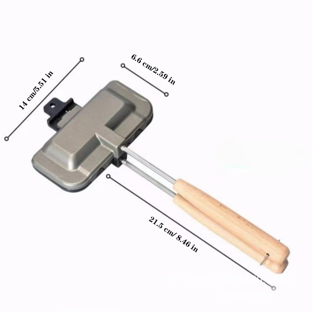나무 손잡이가 있는 샌드위치 메이커, 휴대용 논스틱 샌 - Toaster 리뷰 및 가격