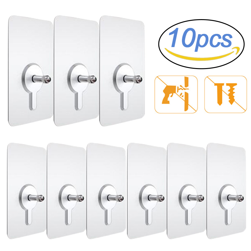 10Pcs 선반 접착제 벽 후크 지우기 옷장 캐비닛 선 - Kitchen Appliances Cabinet 리뷰 및 가격